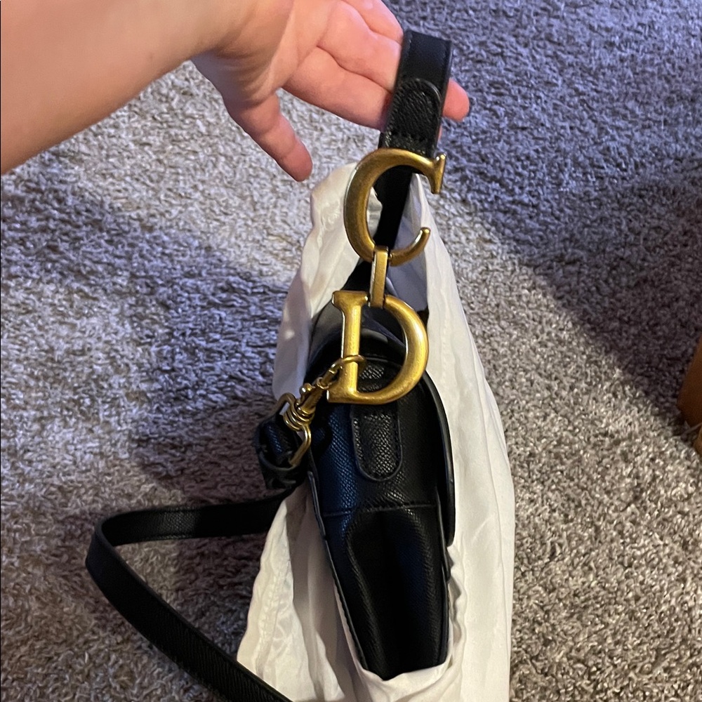 Black crossbody Christian Dior logo